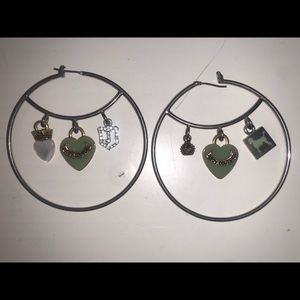 Juicy Couture Charm Hoop Earrings